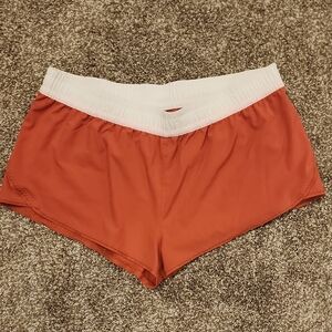 Women's Sporty Red Shorts with White Waistband